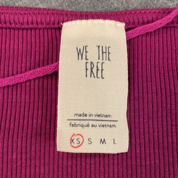 FREE PEOPLE Ruffle Shoulder long sleeved top FUCHSIA XS - Picture 4 of 11